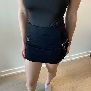H&M zipper detail black mini skirt